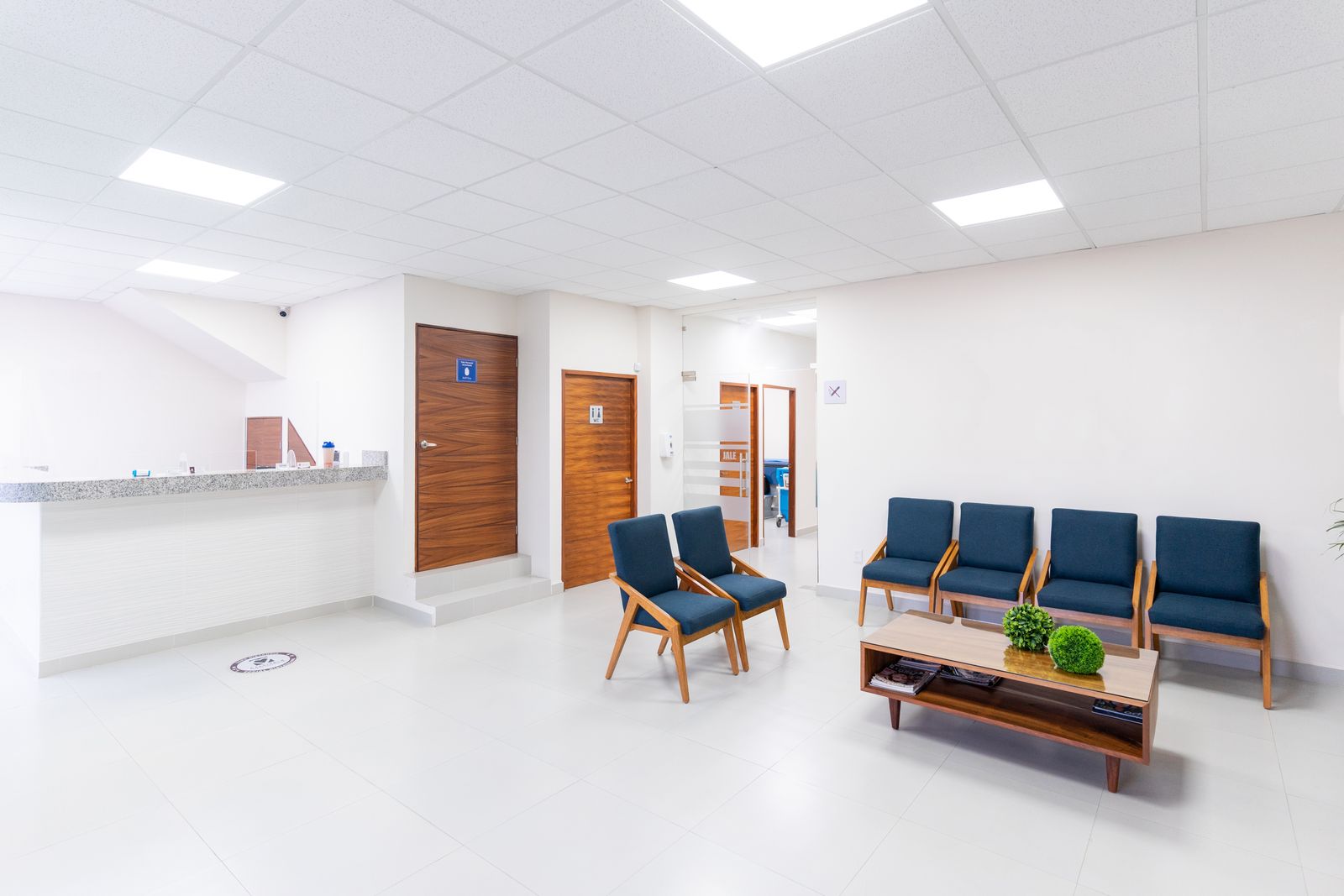 Modern medical clinic reception area (stock photo)